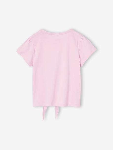 Short Sleeve T-Shirt with Knot, 'Good day' Disney® Stitch soft lilac 