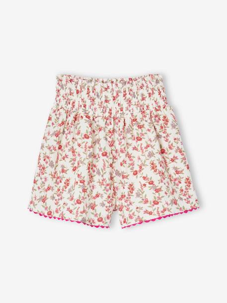Floral cotton gauze shorts for girls multicoloured 
