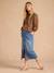 Long Skirt with Slit in the Front, for Maternity by ENVIE DE FRAISE medium blue 