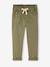 Fluid Paperbag-Style Trousers for Girls khaki+rose 