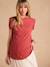 T-Shirt for Maternity, Low Neckline at the Back, in Wide Knit, by ENVIE DE FRAISE khaki+terracotta 