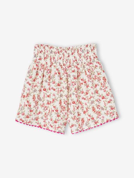 Floral cotton gauze shorts for girls multicoloured 