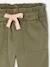 Fluid Paperbag-Style Trousers for Girls khaki+rose 