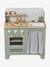 Wooden kitchen with FSC100® wooden accessories ecru+rose+sage green 