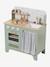 Wooden kitchen with FSC100® wooden accessories ecru+rose+sage green 