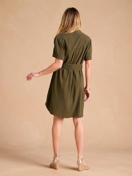 Maternity & Nursing Shirt Dress, ENVIE DE FRAISE khaki 