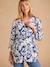Floral Blouse for Maternity & Nursing by ENVIE DE FRAISE royal blue 