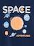 Boys' sparkly space print T-shirt almond green+night blue 