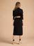 Long Linen-Effect Cotton Shirt Dress For Pregnancy & Nursing, ENVIE DE FRAISE black+striped blue 