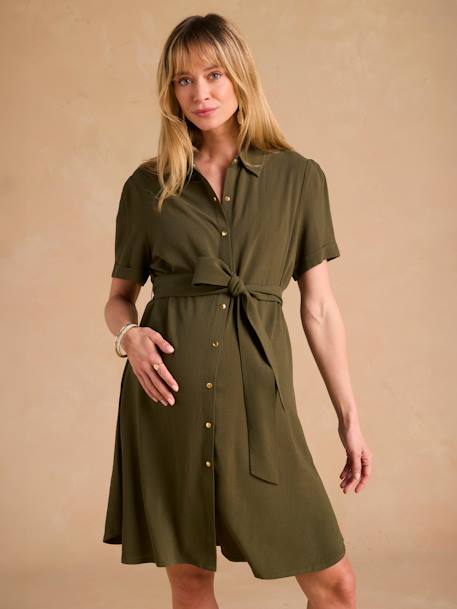 Maternity & Nursing Shirt Dress, ENVIE DE FRAISE khaki 