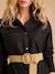 Long Linen-Effect Cotton Shirt Dress For Pregnancy & Nursing, ENVIE DE FRAISE black+striped blue 