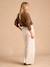Wide-Leg Trousers in Lightweight Linen Blend for Maternity by ENVIE DE FRAISE beige 