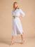Long Linen-Effect Cotton Shirt Dress For Pregnancy & Nursing, ENVIE DE FRAISE black+striped blue 