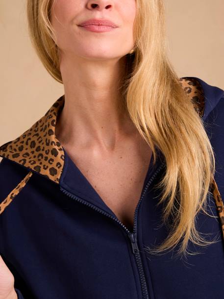 Adaptive Zipped Jacket with Kangaroo Panel by ENVIE DE FRAISE navy blue 