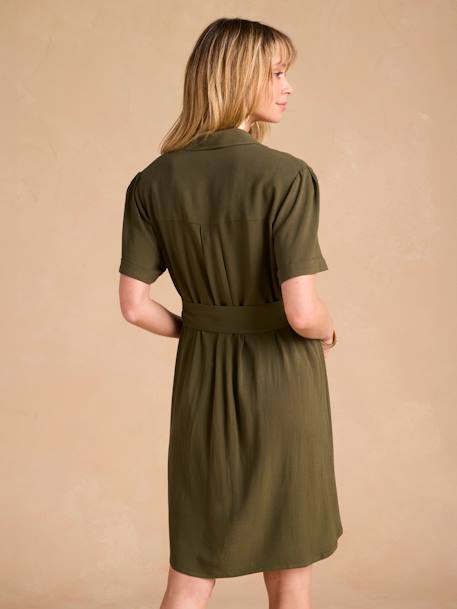 Maternity & Nursing Shirt Dress, ENVIE DE FRAISE khaki 