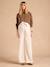 Wide-Leg Trousers in Lightweight Linen Blend for Maternity by ENVIE DE FRAISE beige 