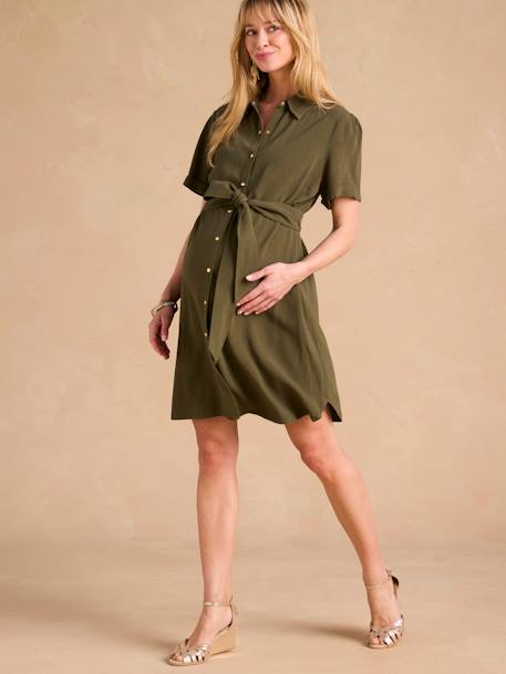 Maternity & Nursing Shirt Dress, ENVIE DE FRAISE khaki 
