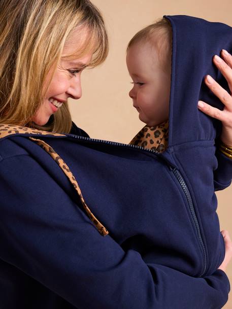 Adaptive Zipped Jacket with Kangaroo Panel by ENVIE DE FRAISE navy blue 