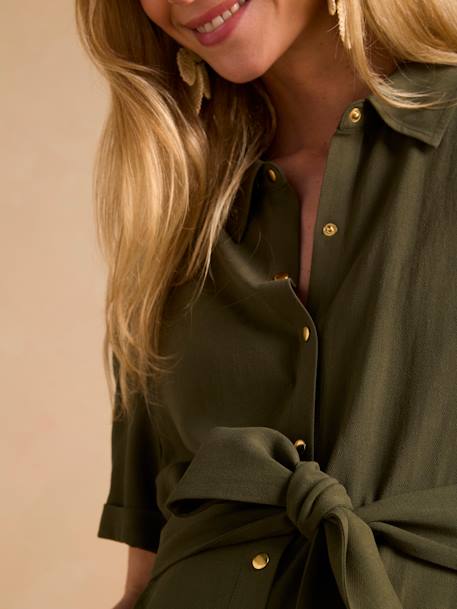 Maternity & Nursing Shirt Dress, ENVIE DE FRAISE khaki 