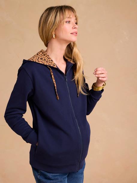 Adaptive Zipped Jacket with Kangaroo Panel by ENVIE DE FRAISE navy blue 