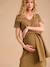 Short Dress with Tie-Front Belly Band for Maternity by ENVIE DE FRAISE olive 