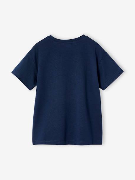 Boys' sparkly space print T-shirt almond green+night blue 