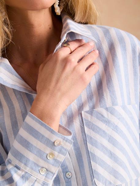 Striped Shirt for Maternity & Nursing by ENVIE DE FRAISE ecru 