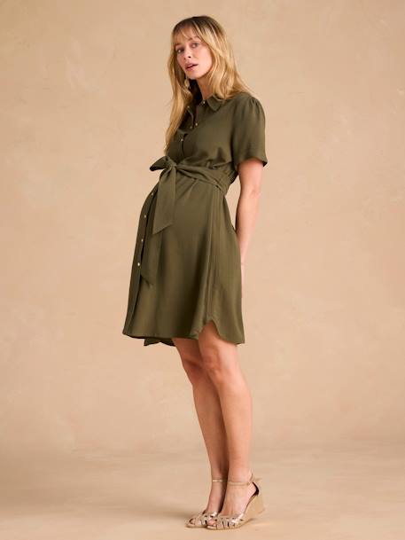 Maternity & Nursing Shirt Dress, ENVIE DE FRAISE khaki 