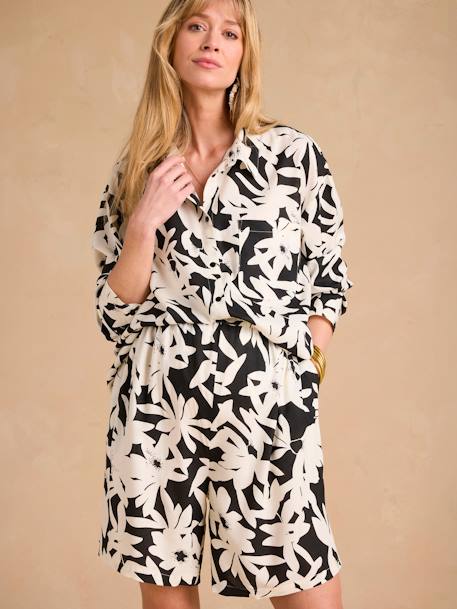 Printed Shorts & Shirt Combo for Maternity, ENVIE DE FRAISE anthracite 