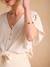 Linen Blouse for Maternity & Nursing by ENVIE DE FRAISE beige+khaki 