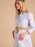 Long Linen-Effect Cotton Shirt Dress For Pregnancy & Nursing, ENVIE DE FRAISE black+striped blue 