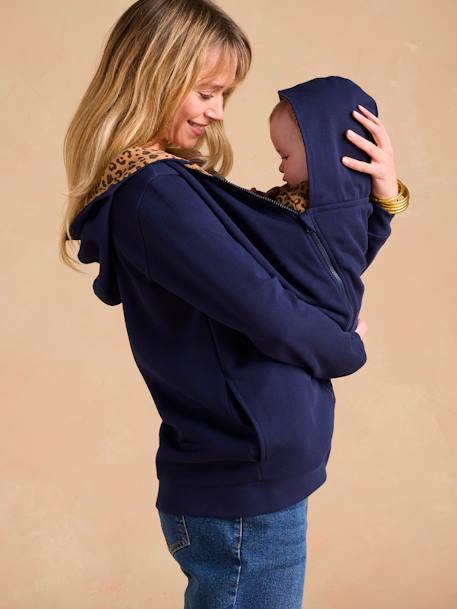 Adaptive Zipped Jacket with Kangaroo Panel by ENVIE DE FRAISE navy blue 