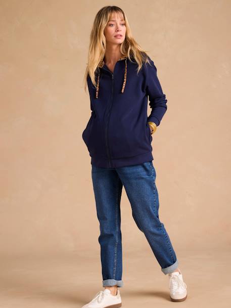 Adaptive Zipped Jacket with Kangaroo Panel by ENVIE DE FRAISE navy blue 
