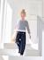 wide-leg trouser for girls navy blue+red 