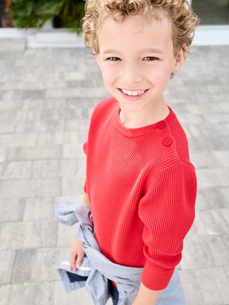 Knitted jumper for boys red 