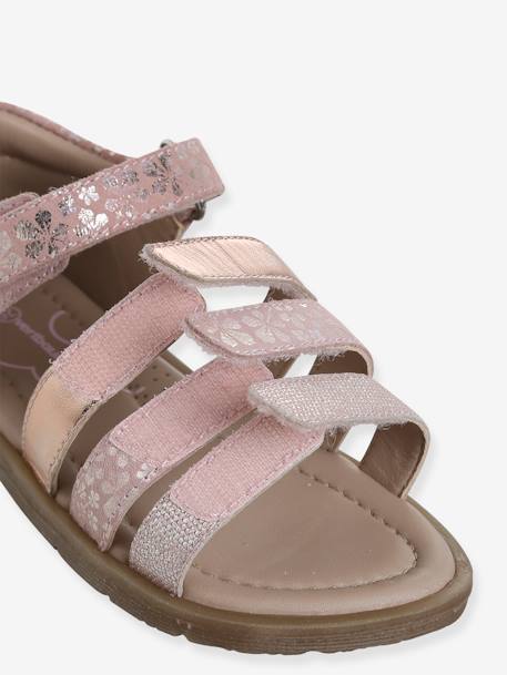 Leather Sandals with Closed Heel for Children, Designed for Autonomy set brown+set pink 