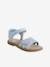 Glittery Hook-and-Loop Sandals for Girls printed white+set blue 
