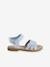 Glittery Hook-and-Loop Sandals for Girls printed white+set blue 