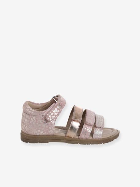Leather Sandals with Closed Heel for Children, Designed for Autonomy set brown+set pink 