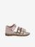 Leather Sandals with Closed Heel for Children, Designed for Autonomy set brown+set pink 