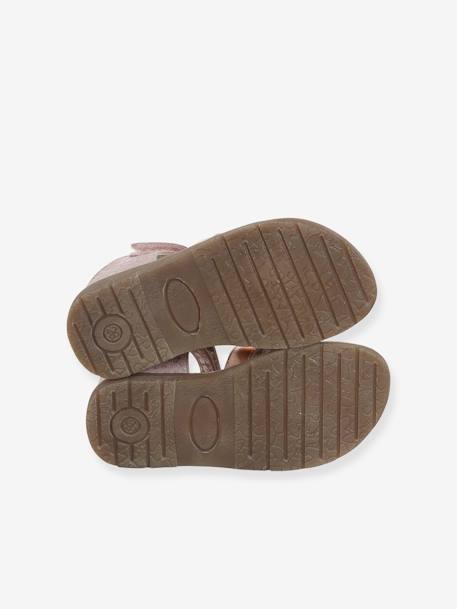 Leather Sandals with Closed Heel for Children, Designed for Autonomy set brown+set pink 