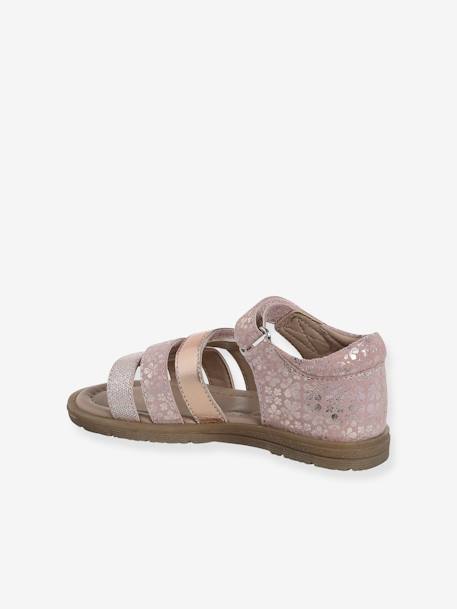 Leather Sandals with Closed Heel for Children, Designed for Autonomy set brown+set pink 