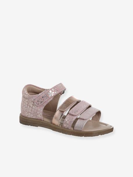 Leather Sandals with Closed Heel for Children, Designed for Autonomy set brown+set pink 
