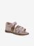 Leather Sandals with Closed Heel for Children, Designed for Autonomy set brown+set pink 