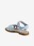 Glittery Hook-and-Loop Sandals for Girls printed white+set blue 