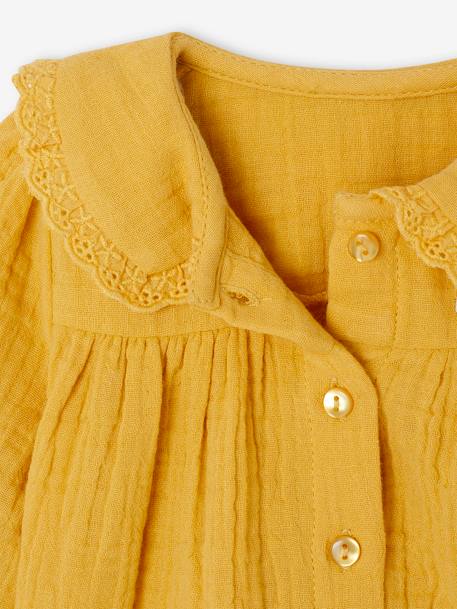 Baby cotton gauze shirt ochre 