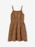 Cotton Gauze Strappy Dress for Girls beige+coral+emerald green 