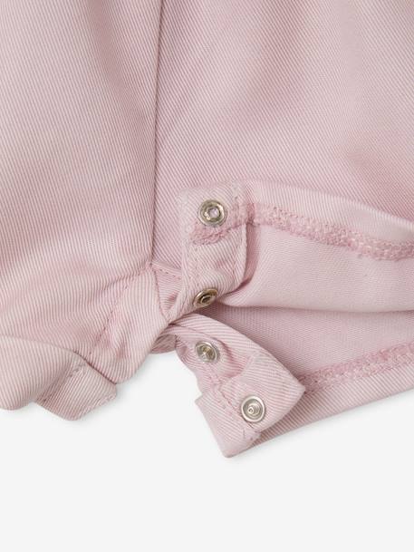 Short cotton and lyocell dungarees for babies lilac 