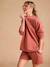 Cool Mom' Sweatshirt & Fleece Shorts Set for Maternity terracotta 