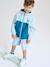Colourblock windbreaker jacket for boys aqua green+medium blue 